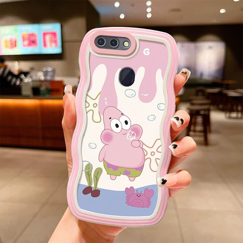 Силиконовый чехол для OPPO R15 Версия Мечты с дизайном Спанч Боба в розовом цвете - Защитный чехол для мобильного
