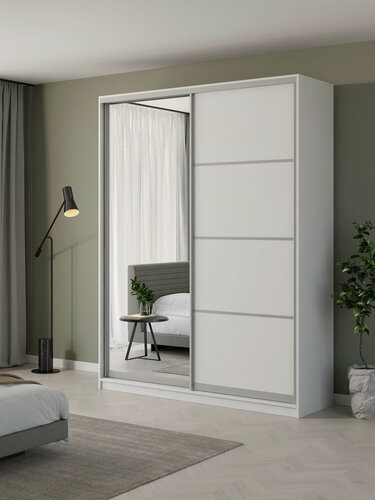 Изображение товара Шкаф купе Матэрна белый + зеркало 170х50х240 см