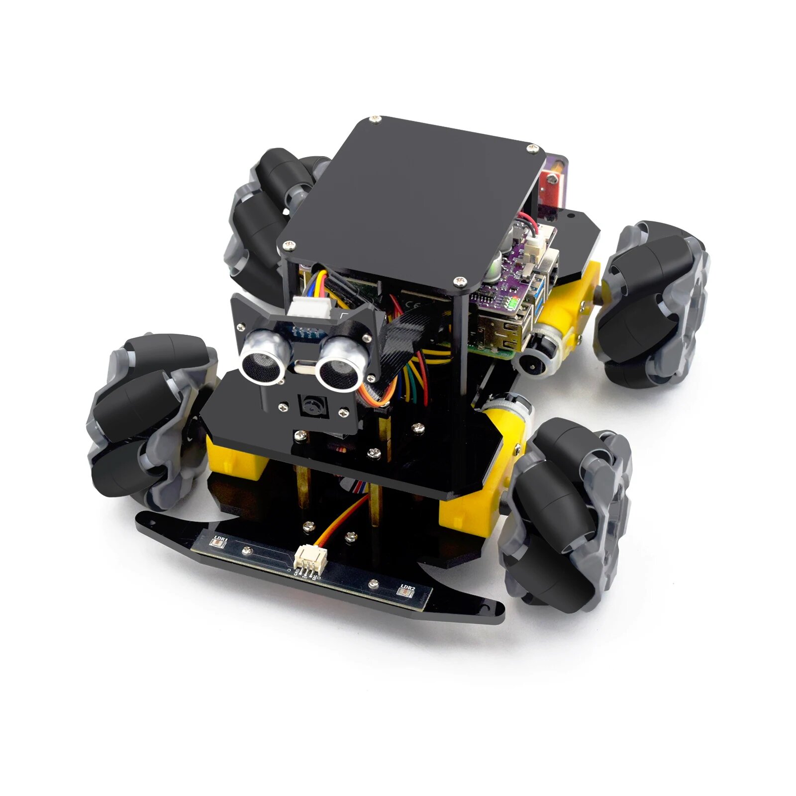 Автомобильный комплект Adeept 4WD Mecanum Wheel Smart для Raspberry Pi 5/4B/3B/3B+ (плата в комплект не входит),