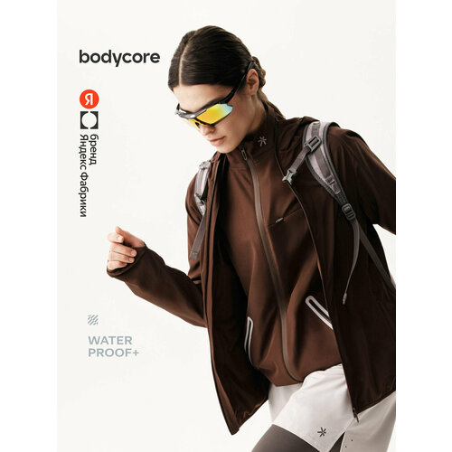 фото Куртка спортивная bodycore из быстросохнущей и водоотталкивающей ткани, размер l, шоколадный