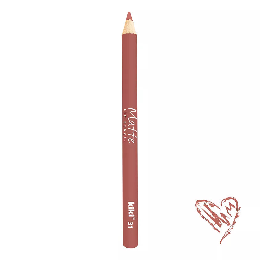 Карандаш для губ Kiki Matte, тон: 31 карамельно-розовый, 10г