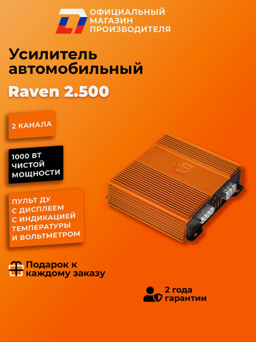 Изображение товара Усилитель звука автомобильный 2 канала DL Audio Raven 2.500 компактный