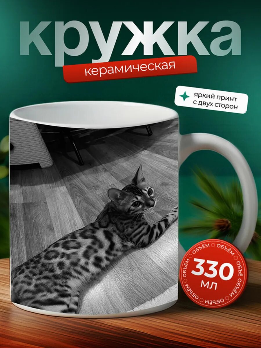 Кружка Забайкальский леопард кот 6,
