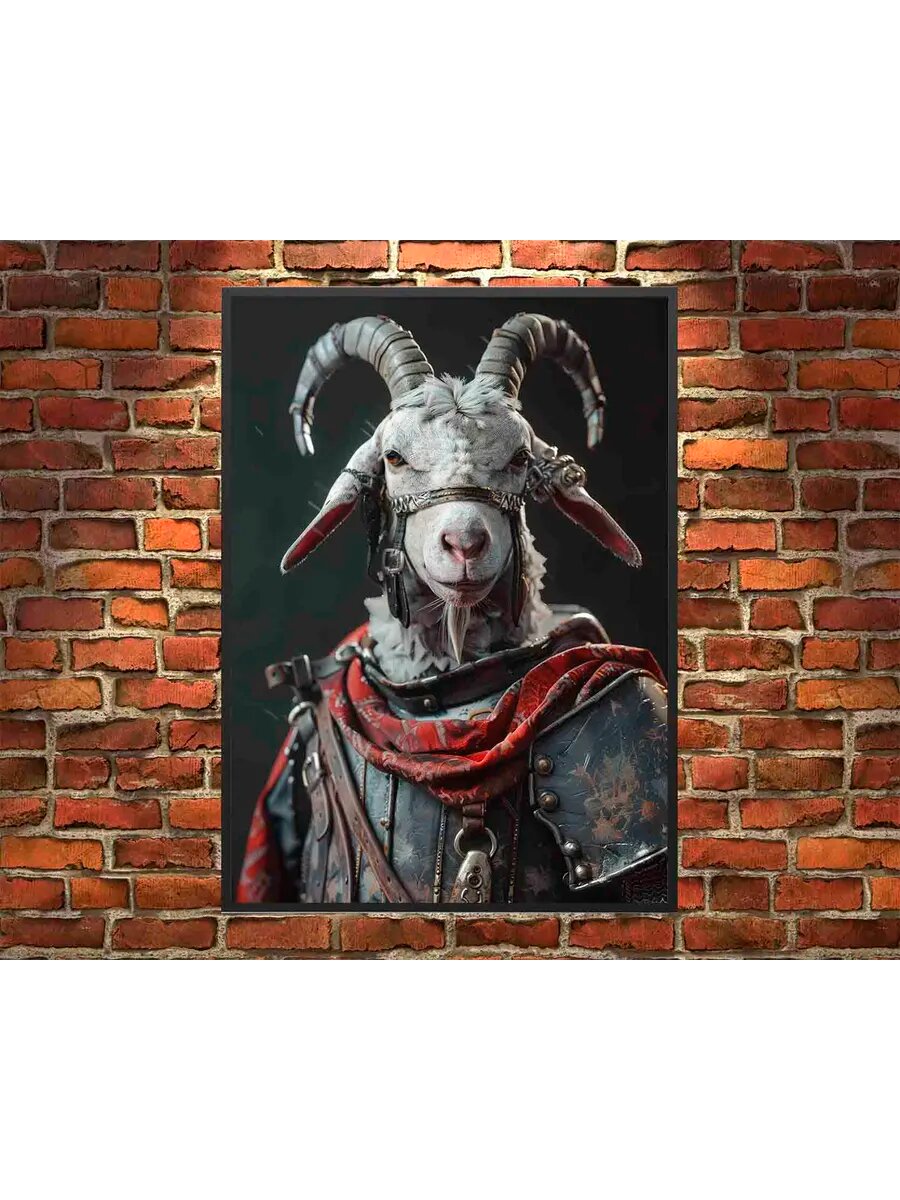 Козье фермерское животное Рыцарь 1, Плакат 30x42см
