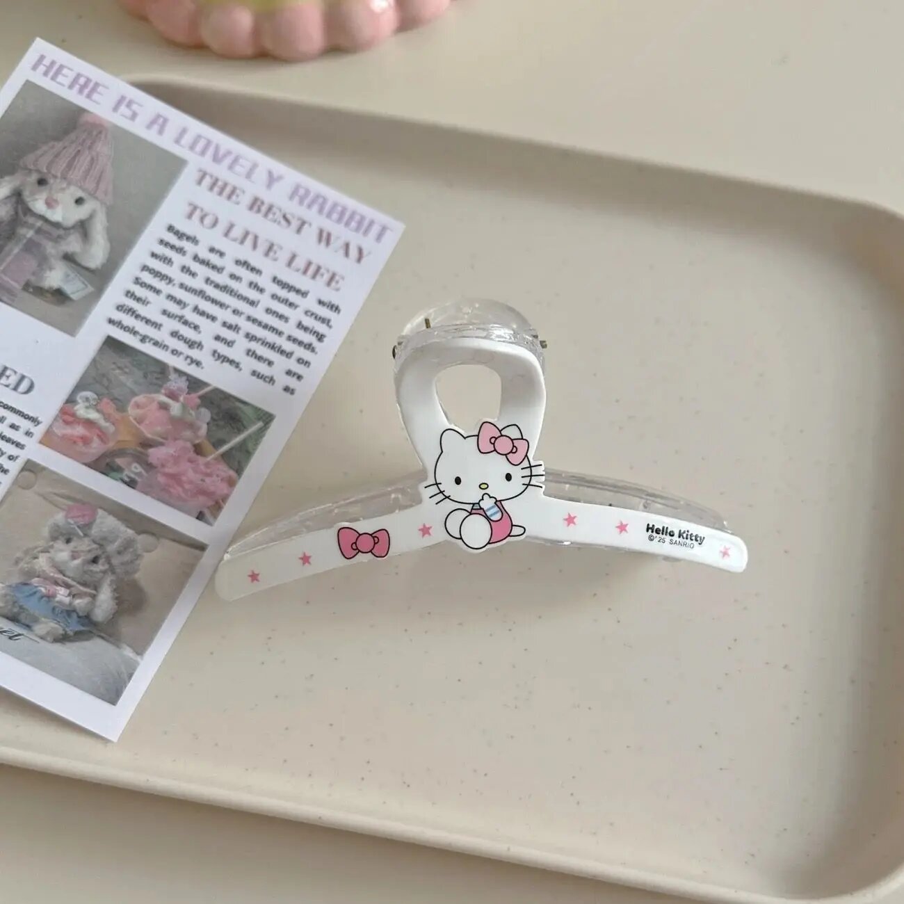 Новая милая заколка для волос Sanrio Hello Kitty, заколка-краб в стиле акулы для прически-пучка, универсальный аксессуар для волос для школы и дома