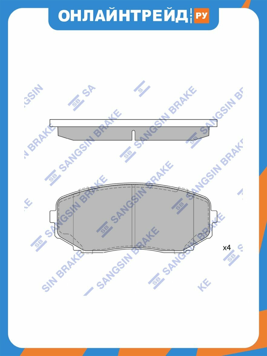 Колодки тормозные передние Sangsin Brake для MAZDA CX-7/CX-9 all 07->, 4 шт