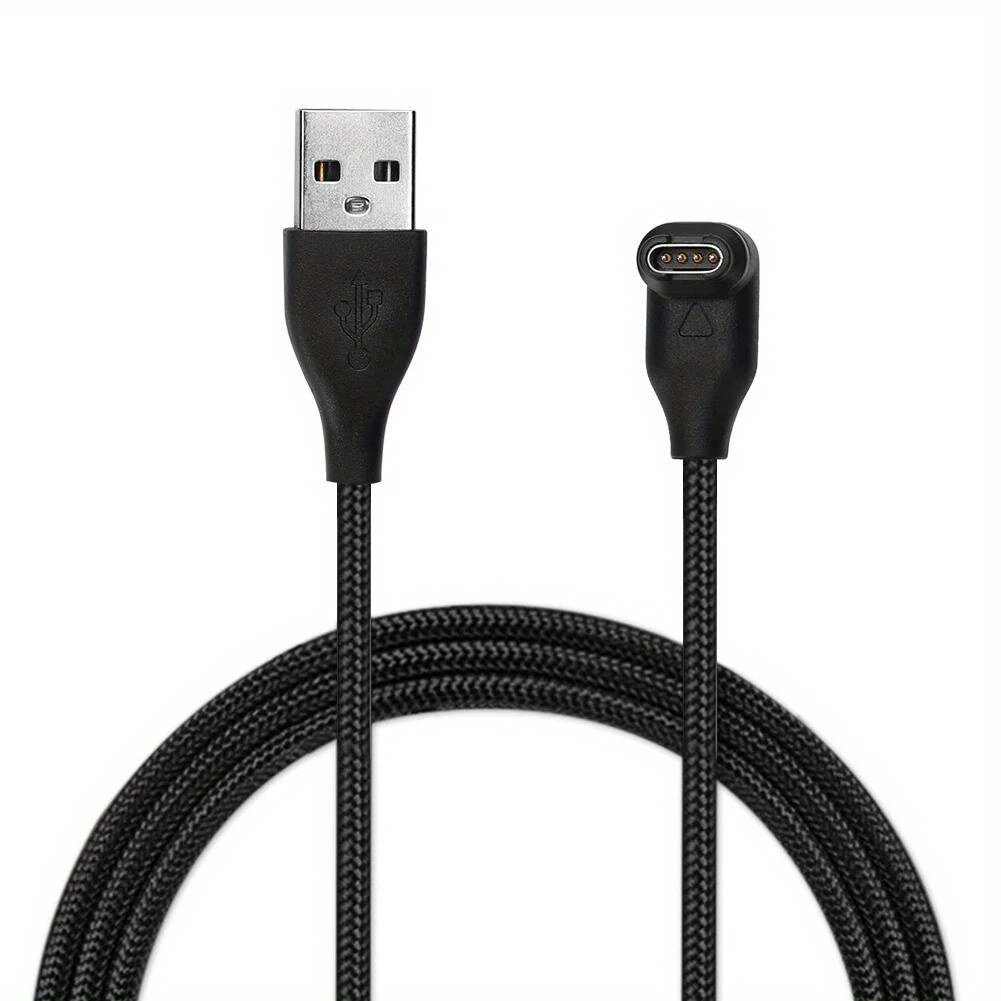 Кабель USB для зарядки смарт-часов с защитой от перезаряда и короткого замыкания, цвет: черный