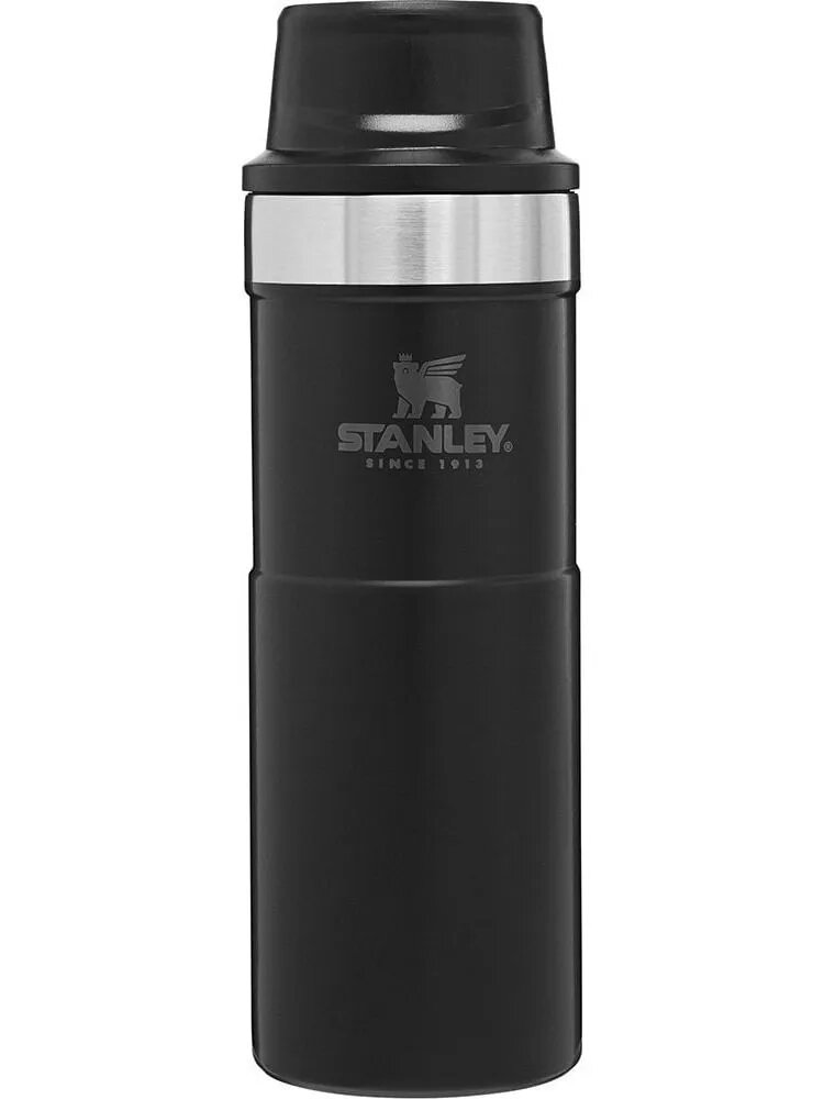 Stanley Термос 0.47 л, холод 10 ч, тепло 7 ч, ударопрочный корпус, вакуумный, черный
