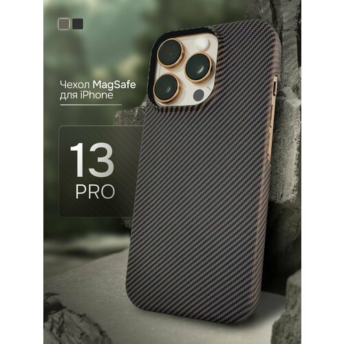 фото Карбоновый чехол на iphone 13 pro с magsafe тонкий защитный накладка
