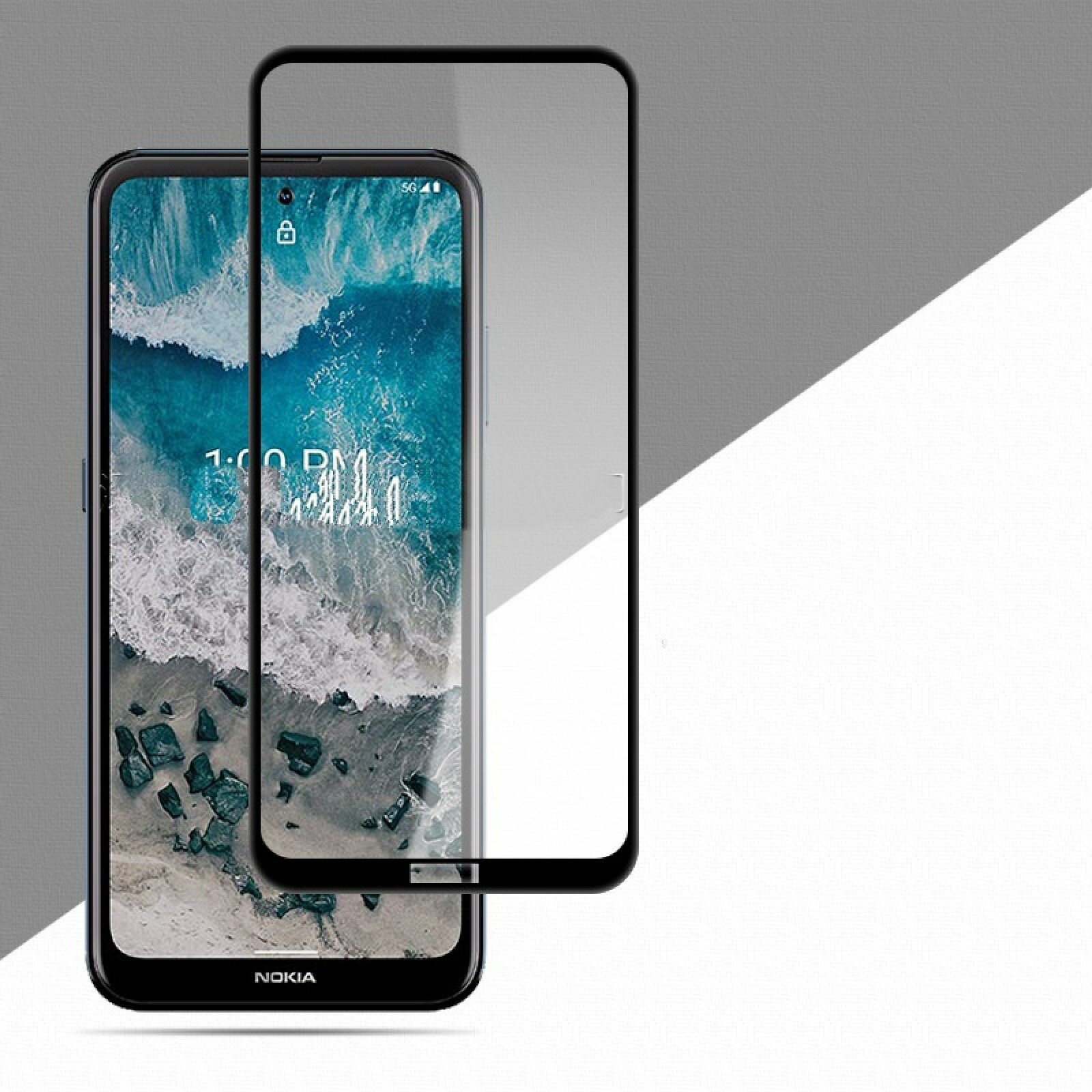 Защитное стекло MyPads 5D Forti Glass для Nokia X100 с олеофобным покрытием, черное