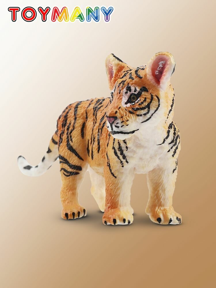 Toymany фигурка животного, Стоящий тигренок, детская коллекционная декоративная игрушка, 6.8x2.5x3.8cm