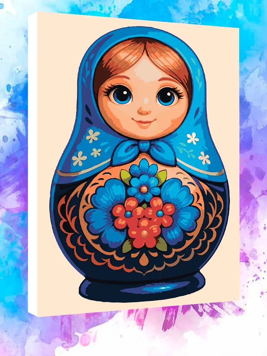 Картина по номерам на холсте Русская Матрешка