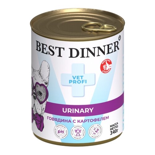 Best Dinner Exclusive Vet Profi Urinary / Консервы Бест Диннер для собак Говядина картофель (цена за упаковку) фас. 340г х 6шт