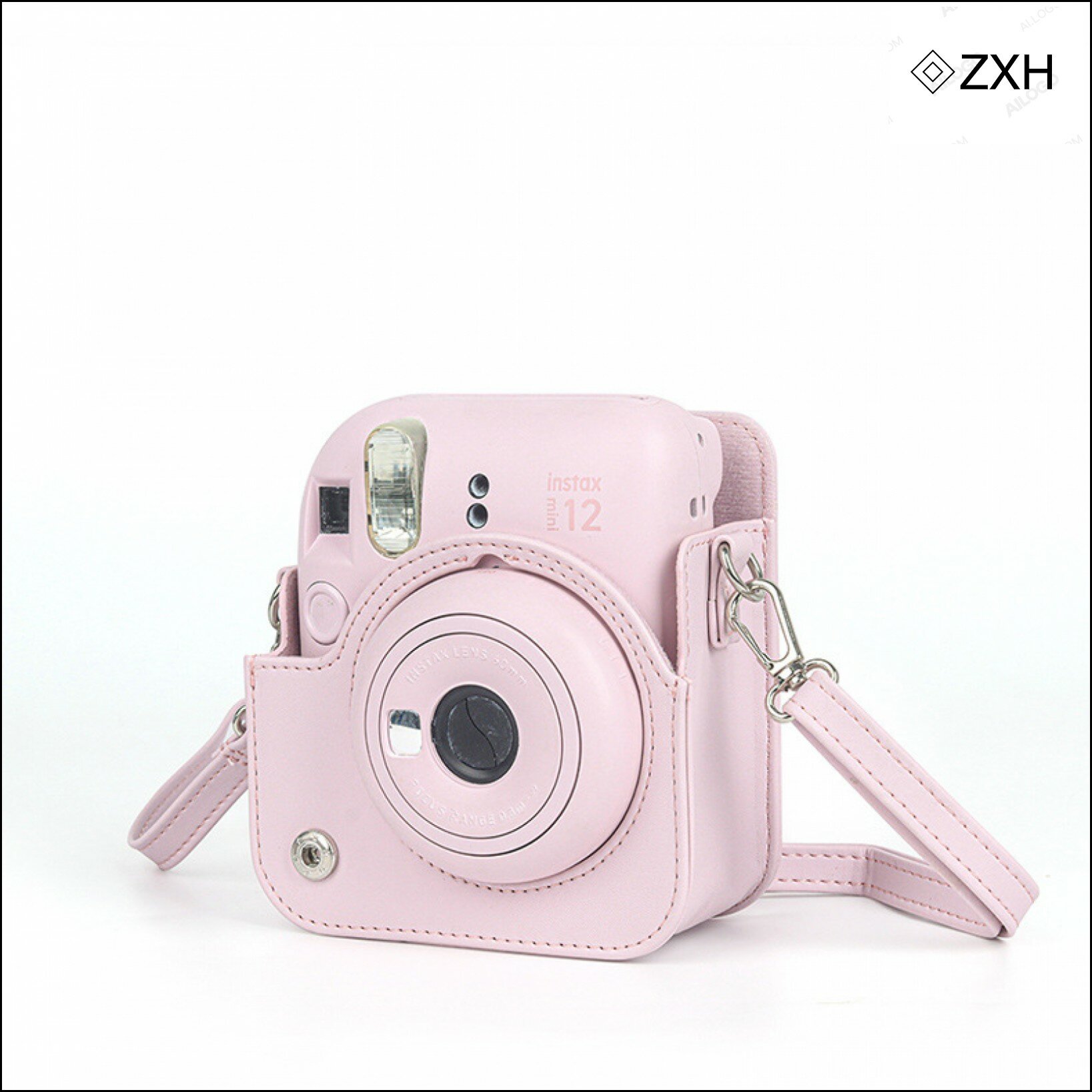 Сумка-футляр-чехол MyPads 2 в 1 для фотоаппарата Fujifilm Instax Mini 12, из импортной искусственной кожи, розовая