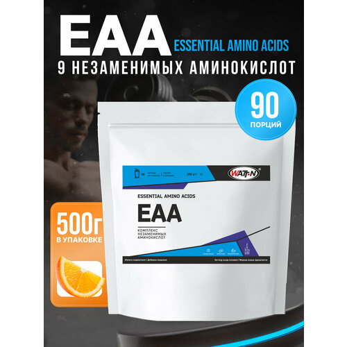 Аминокислоты EAA Essential Amino Acids 9 незаменимых аминокислот, апельсин, 500 гр.