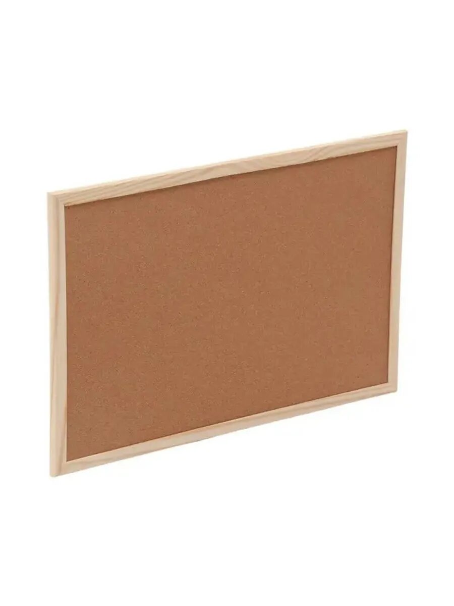 Стильная пробковая доска в деревянной раме 30x45 см