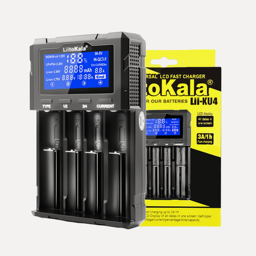 Изображение товара LiitoKala Lii-KU4 26650 21700 AA зарядный аккумулятор для литиевых батарей