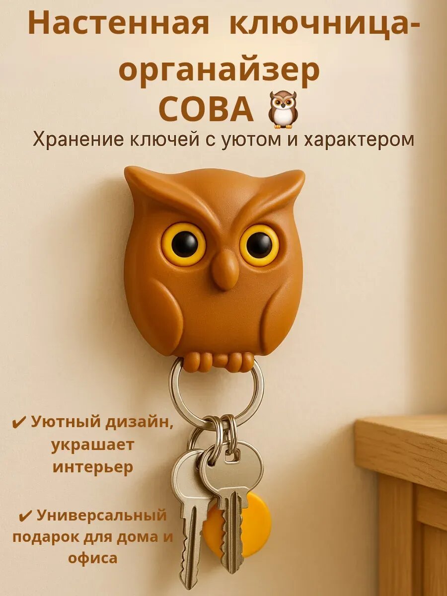 Настенная ключница-органайзер «Сова»