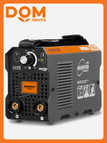 Изображение товара Сварочный инвертор DAEWOO DW 175, MMA, 5.95 кВт, IP21S, воздушный, 270x170x190 мм