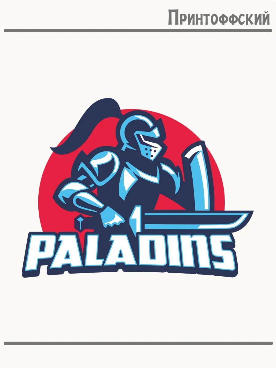 Термонаклейка для одежды и аксессуаров DTF-печать paladins рыцарь