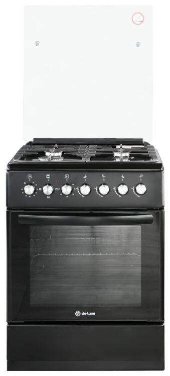 Комбинированная плита De luxe 606040.00гэ-003(кр) 60 см, 64 л, 4 конфорки, черный