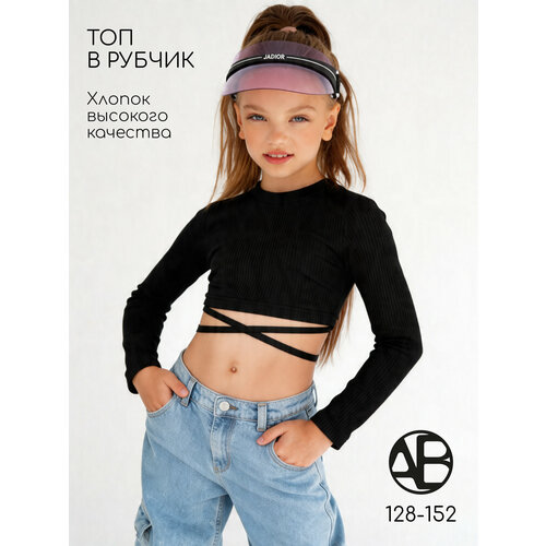 фото Кроп-топ amarobaby generation, размер 152, черный 1