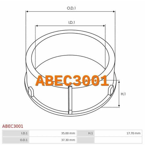Проставка обойма подшипника 35х37х17 OPEL SEAT SKODA SEAT RENAULT CITROEN AUDI VOLKSWAGEN ABEC3001 430₽