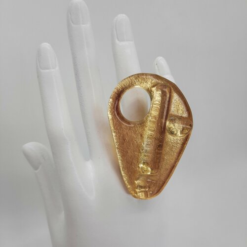 Кольцо PJ Murano, стекло, муранское стекло, безразмерное, золотой