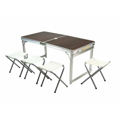 Стол туристический складной усиленный 1206070 Коричневый c 4 стульями 4500₽