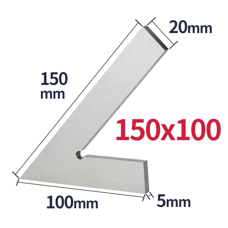 Квадратная линейка Keyuesr 45 градусов из углеродистой стали, 150X100 Square 45DEG