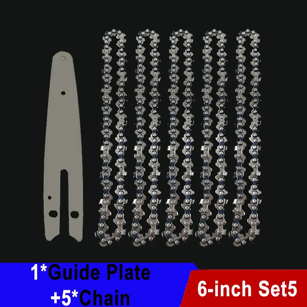 фото 6-дюймовый Семейный стержень и цепная пила, 37 приводных звеньев, электрическая пила 1/4 дюйма P для бесщеточной электрической пилы, запасная цепь для резьбы по дереву