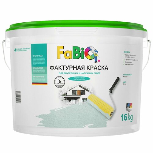Краска матовая фактурная FaBio для наружных и внутренних работ 16 кг 4480₽