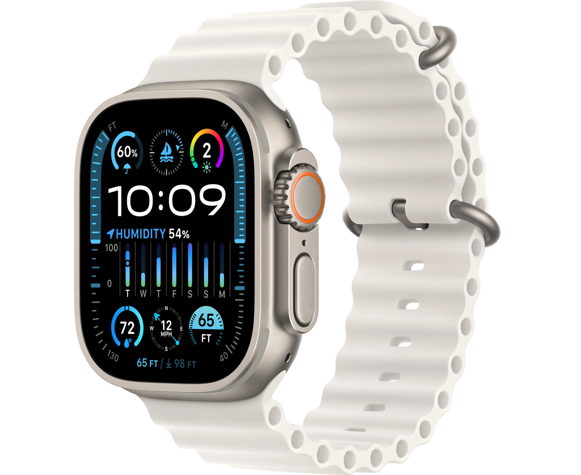 Умные часы Apple Watch Ultra 2 49 мм Titanium Case GPS + Cellular, White Ocean Band