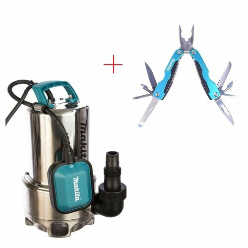Дренажный насос Makita PF0610 (550 Вт), мультитул PGC-120040 в комплекте голубой