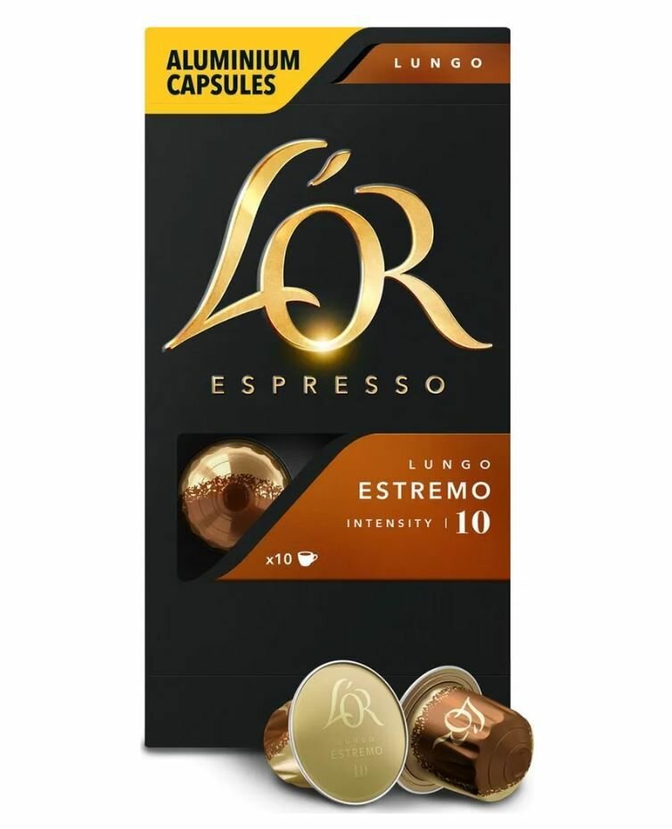 Набор кофе в капсулах L'ОR Espresso Lungo Estremo, 10 упаковок, 100 капсул — фото 1