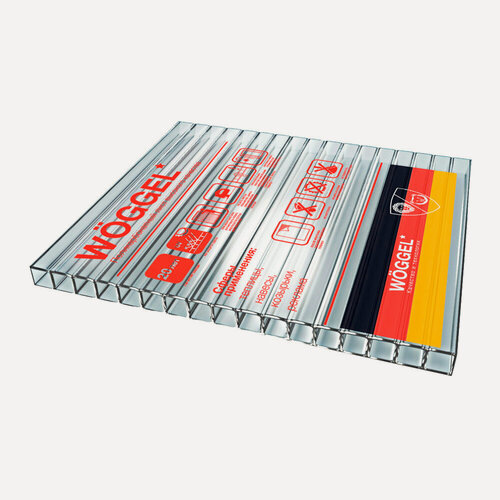 Изображение товара Сотовый поликарбонат WOGGEL, толщина 4 мм, прозрачный, размер 2,1х12 м