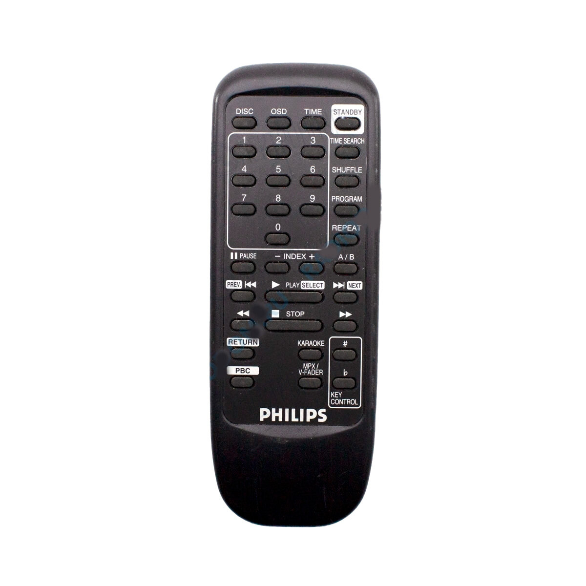 Пульт ДУ Philips RMVCD, для Philips, ИК-интерфейс, черный, с питанием от 2xAA