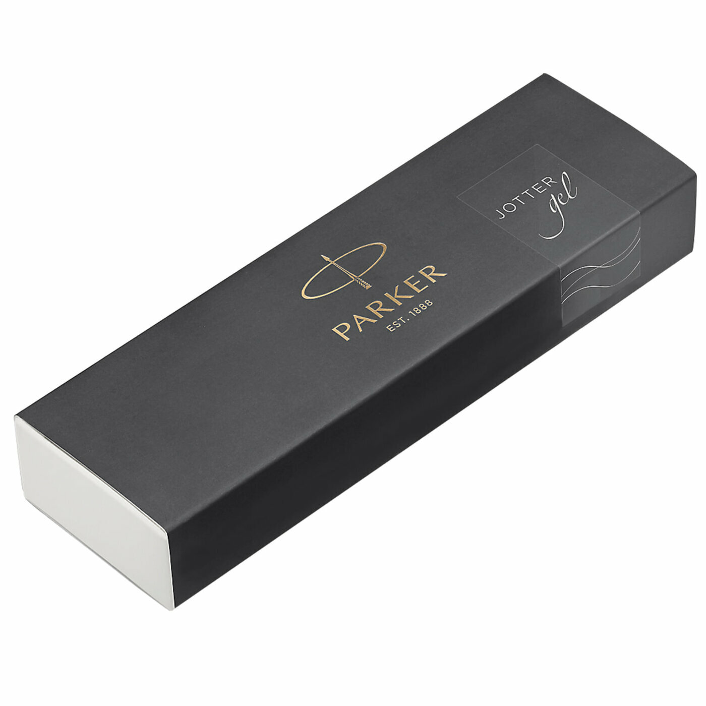 Ручка гелевая Parker "Jotter Stainless Steel GT", корпус серебристый, позолоченные детали, черная (2020647) — фото 1