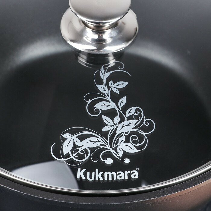 Жаровня Kukmara "Традиция", d 26 см, 4 л, стеклянная крышка, антипригарное покрытие