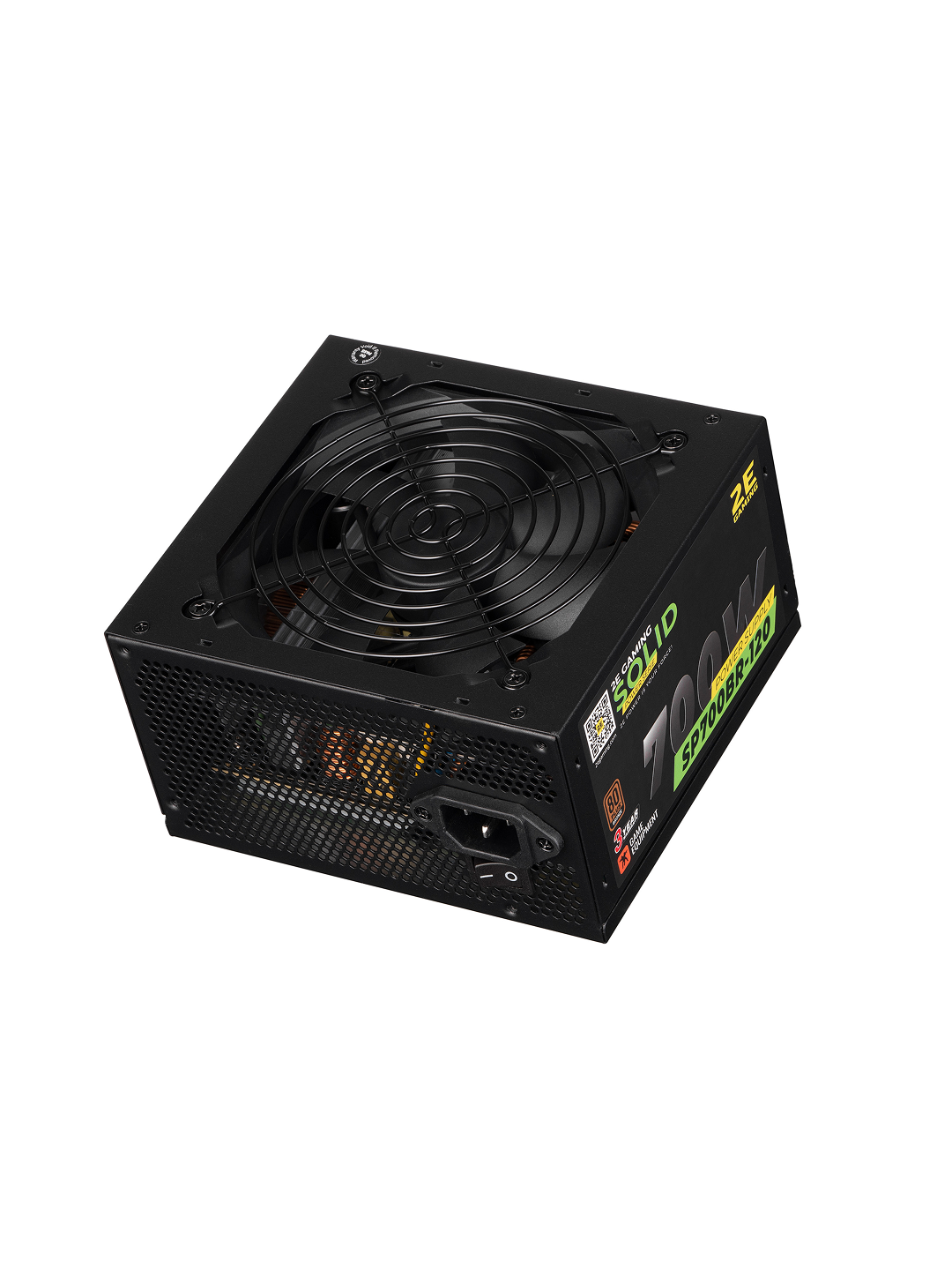 Блок питания 2E Gaming Solid Power, ATX, 700Вт, 1 вентилятор, APFC, защита, 80+ Bronze, чёрный, 2E-SP700BR-120 — фото 1