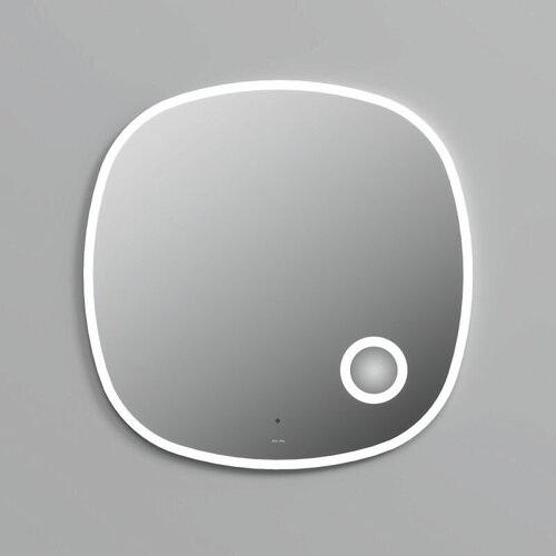 Зеркало настенное квадратное AM.PM M8FMOX0803SA Func с контурной LED-подсветкой, ИК сенсором и косметическим зеркалом, 80 см*80 см, хром