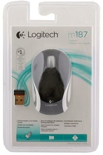 Logitech Wireless Mini Mouse M187 (черный) - фото №14
