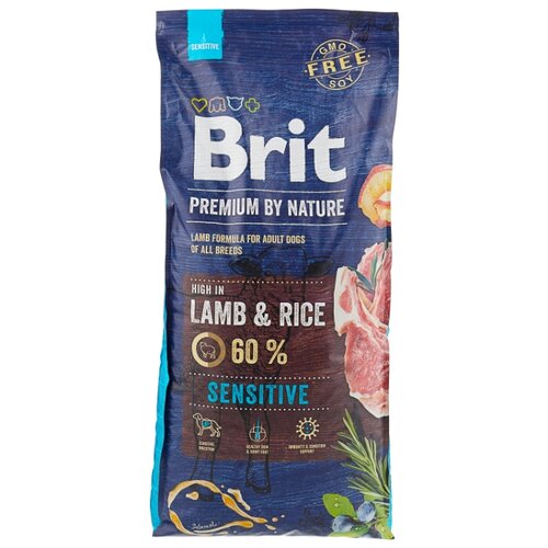 фото Сухой корм для собак Brit Premium by Nature ягненок 15 кг