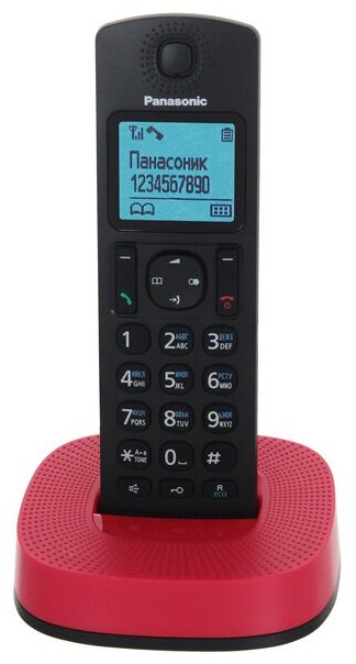 Р/Телефон Dect Panasonic KX-TGC310RUR черно-красный, Caller ID, АОН, монохром