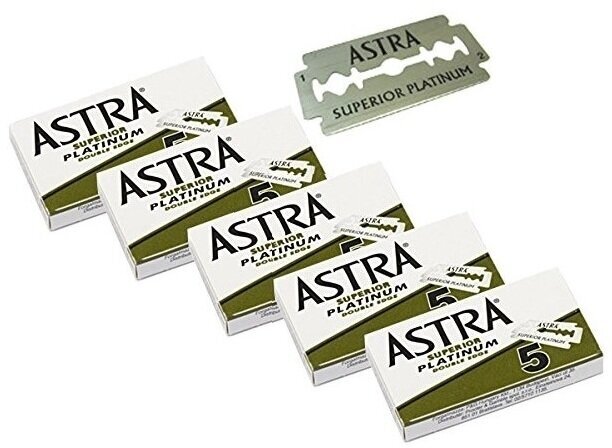 ASTRA SUPERIOR PLATINUM / Лезвия классические для Т-образных станков, двусторонние, 25 шт