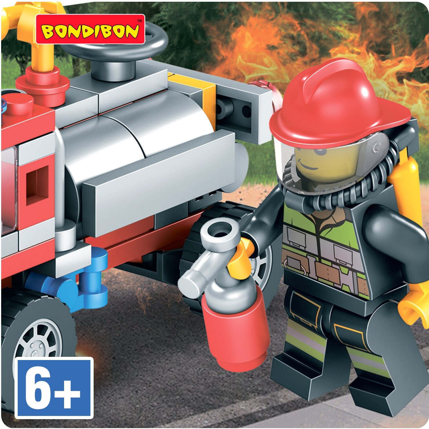 Конструктор Пожарная служба. Пожарная машина, 5 в 1, 95 деталей Bondibon - фото №5
