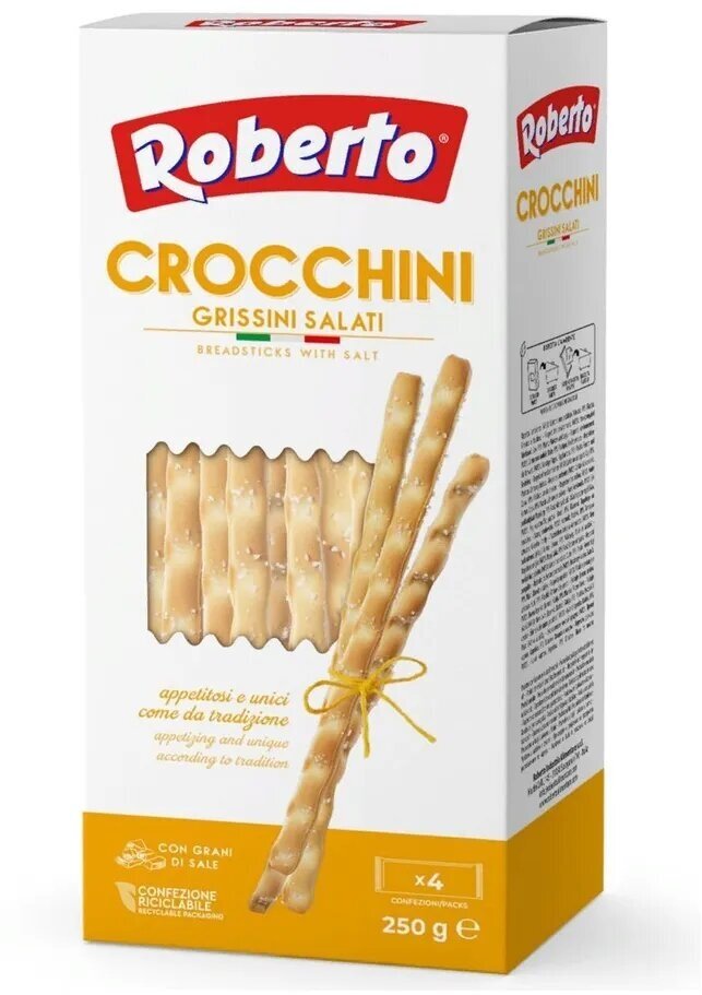 Палочки Хлебные Roberto Grissini Crocchini соленые 250 г