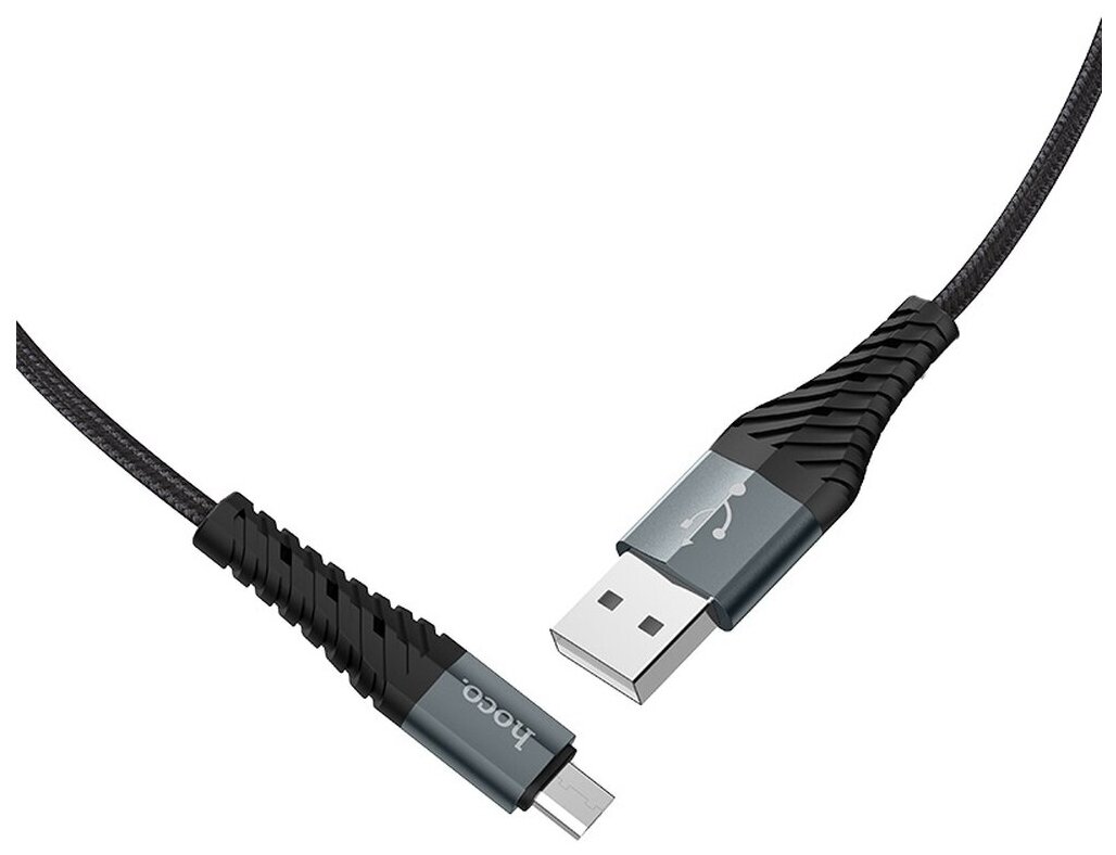 USB кабель HOCO X38 Cool MicroUSB, 2.4А, 1м, нейлон (черный)