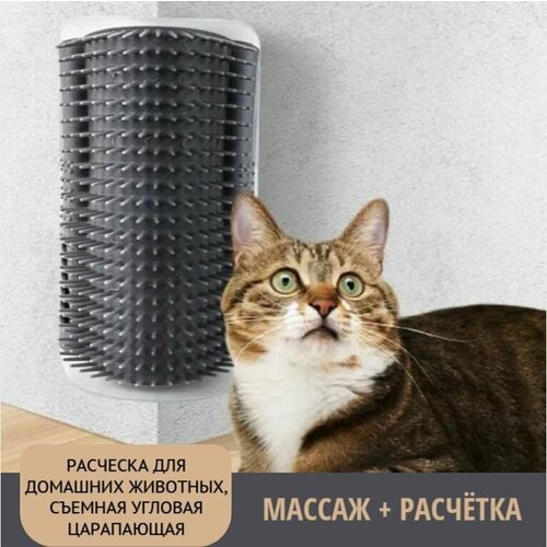 Массажная расческа расческа для домашних животных, съемная угловая царапающая