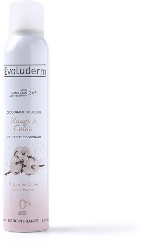 Déodorant Douceur Anti-Transpirant Nuage de Coton evoluderm 200ml